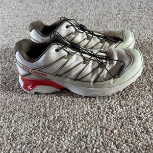 Salomon Women’s Cream and Red Shoes